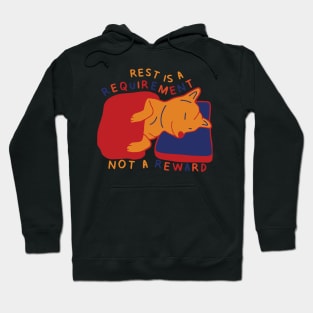 Rest is a Requirement - Sleepy Shiba Inu - Version 2 Self Care Quotes Hoodie